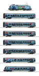 Roco 61502 - H0 - 8-tlg. Zugset Elektrolok Klimajet mit Personenwagen, ÖBB, Ep. VI - AC - Digital, Sound